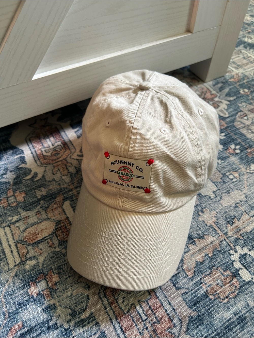 Tabasco Beige Baseball Cap with Red Accent Logo